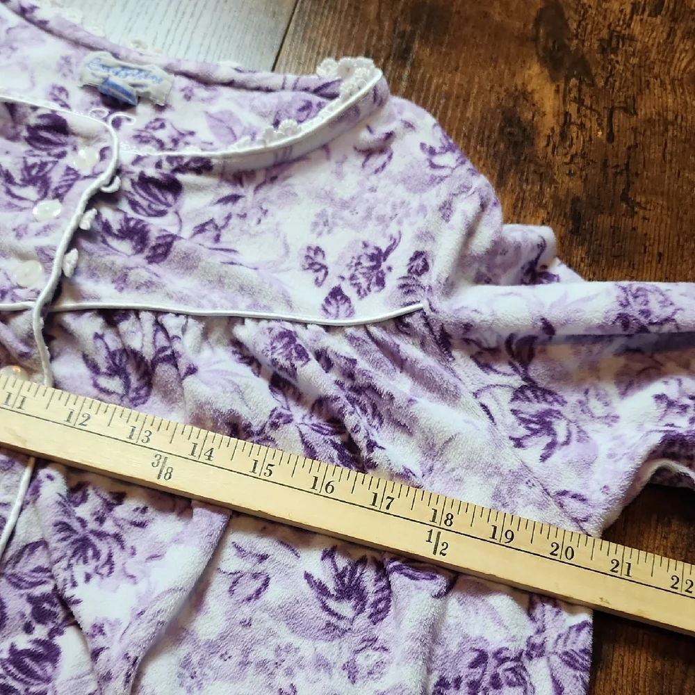 LANZ OF SALZBURG | Lavender Floral Long-Sleeve Traditional Modest‎ Nightgown | S